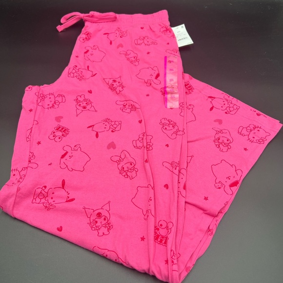 Hello Kitty wide leg lounge/PJ pants Aurora Pink. Size XXL. Waist 17-19 - Picture 1 of 7